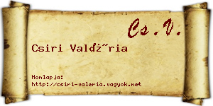 Csiri Valéria névjegykártya